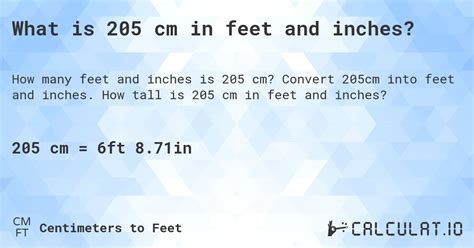 205cm to feet|205 cm to feet